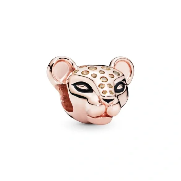 Pandora Rose Gold Sparkling Lion Princess charm lioness cheetah leopard